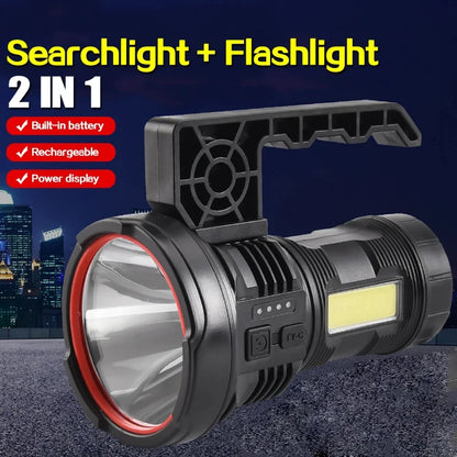 20W LED Flashlight COB Type-C Rechargeable Zoom Torch