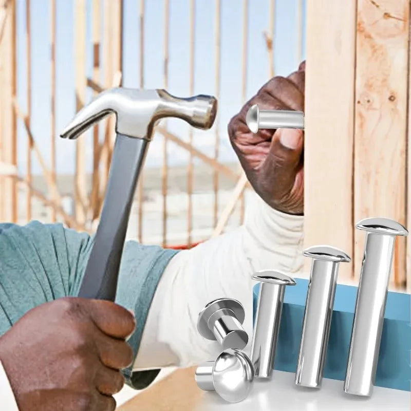 Aluminum Alloy Half Round Head Rivets — Hammer Drive Tapping Expansion Core Rivet Knock Type Fastener