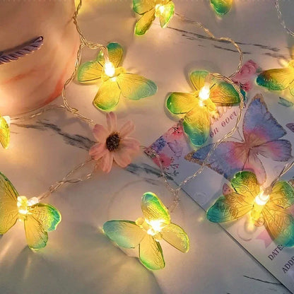 1.5M Butterfly LED Fairy Light String Garland Girls Butterfly Brithday Party Wedding Spring Home Decorations Kids Christmas Gift