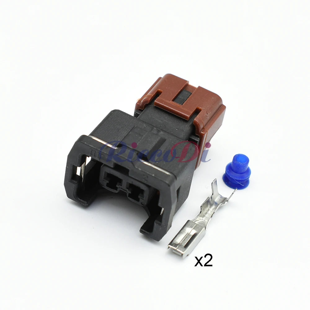 2 Pin Knock Detonation Sensor Automotive Connector Cable Socket Black Blue Red Compatible with PB186-02326 / PB185-02326