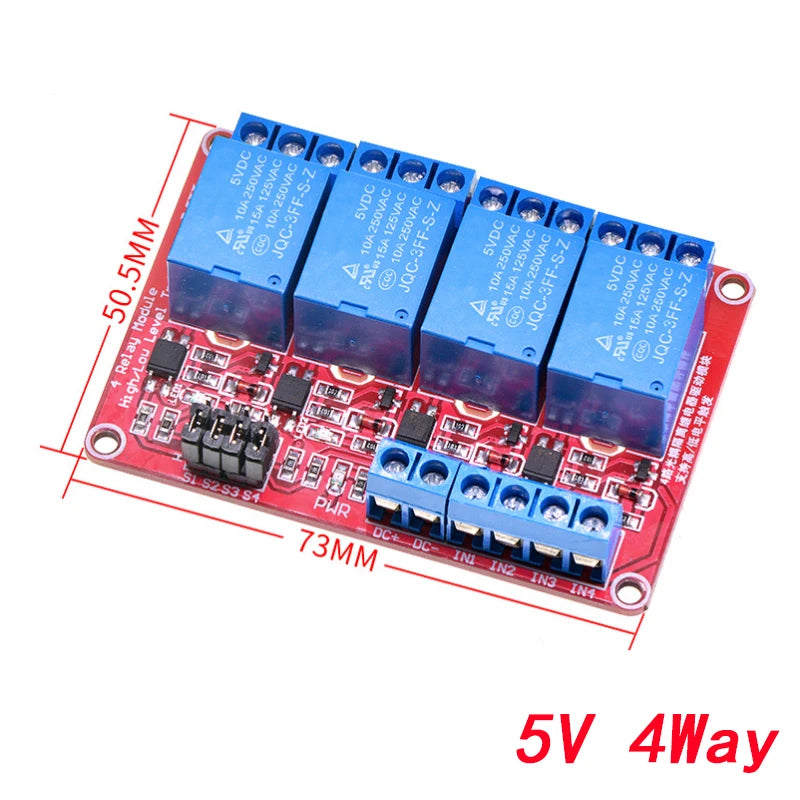 5V 12V 24V Multi-Channel Relay Module Board with Optocoupler for Arduino High/Low Level Trigger