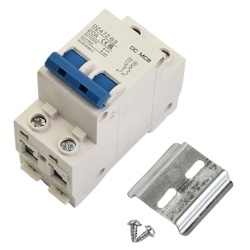 DC Miniature Circuit Breaker 2 Pole 1000V 32 Amp Isolator DC Disconnect Switch Thermomagnetic 10 A-63A 1.42 X 2.95 X 3.15 Inches