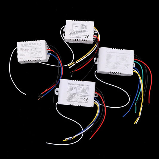 220V RF433 1/2/3/4 Ways Digital Remote Control Light Switch Wireless ON OFF Switch For Light Bulb Chandelier