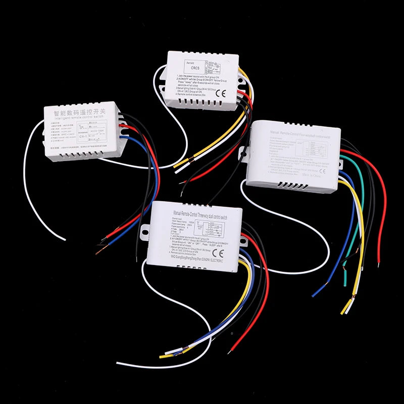 220V RF433 1/2/3/4 Ways Digital Remote Control Light Switch Wireless ON OFF Switch For Light Bulb Chandelier