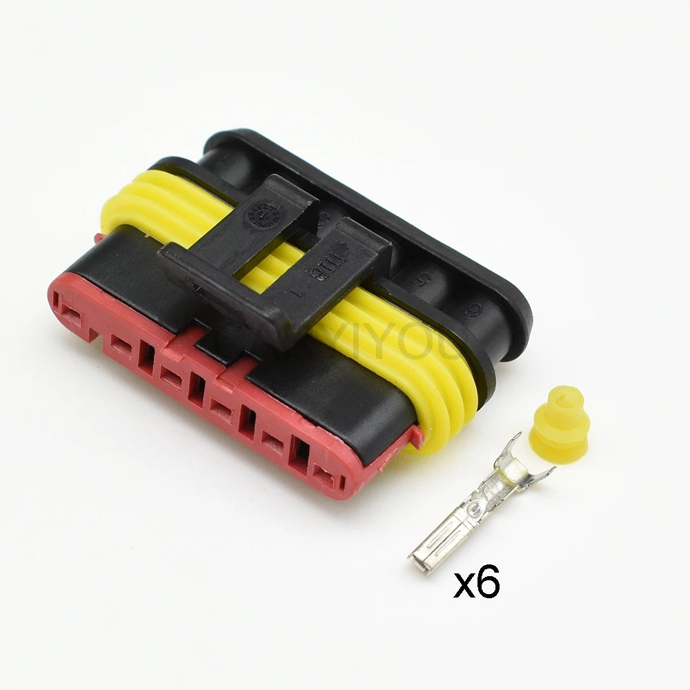 6 Holes Automobile Wire Cable Connector 282090-1 282108-1 with Wires C ...