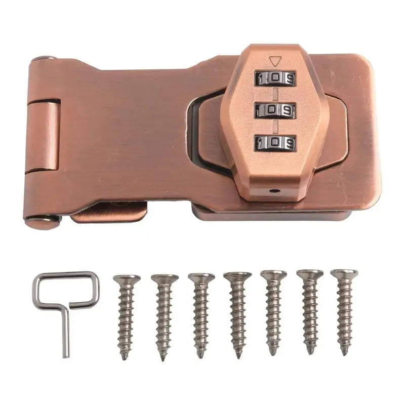 3-Digit Combination Password Lock Security Door Bolt Cabinet Password Lock Drawer Lock Anti-theft Household Cabinet Hardware