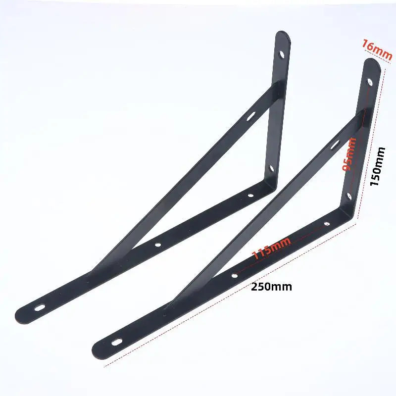 2Pcs Wall Mount Joint Angle Without Screws Tripod Brack Shelf Floating Shelf Heavy Duty Black/White Steel For Decorative