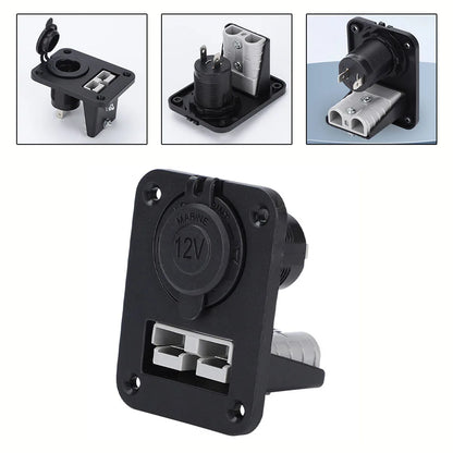 50A 600V Anderson Plug Connector Socket Charger Flush Mount Plate for Camping, Trailers, Caravans