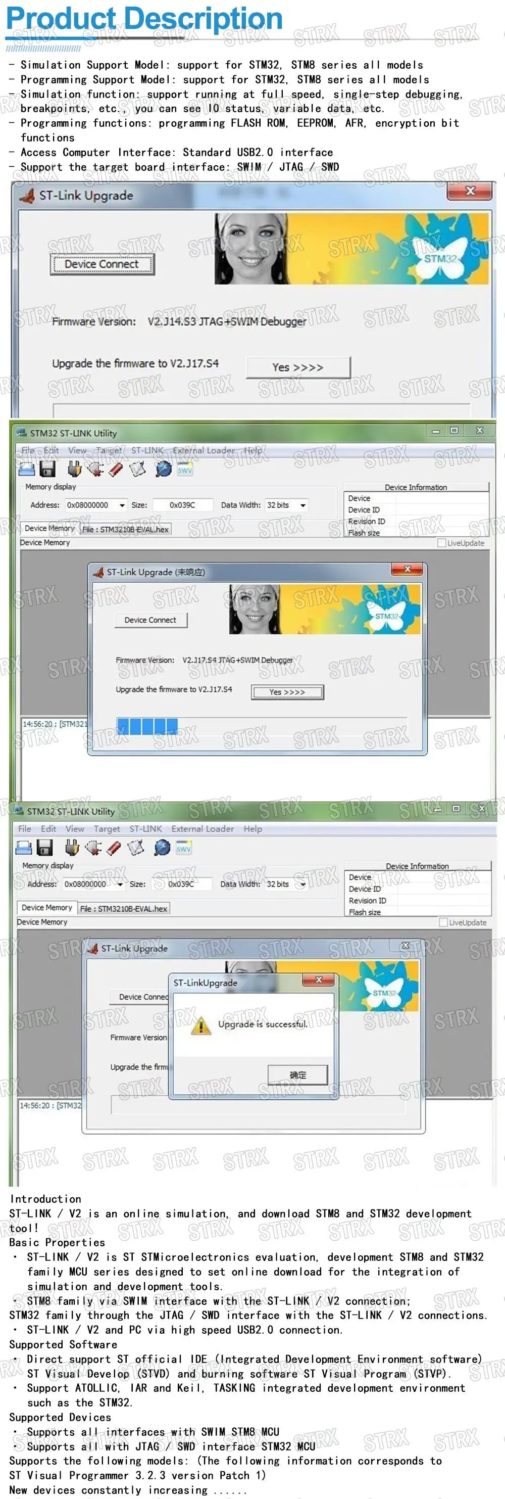 ST-LINK V2 Emulator Programmer for STM8 STM32 Download and Debug