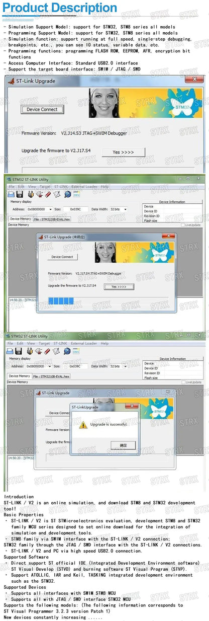 ST-LINK V2 Emulator Programmer for STM8 STM32 Download and Debug