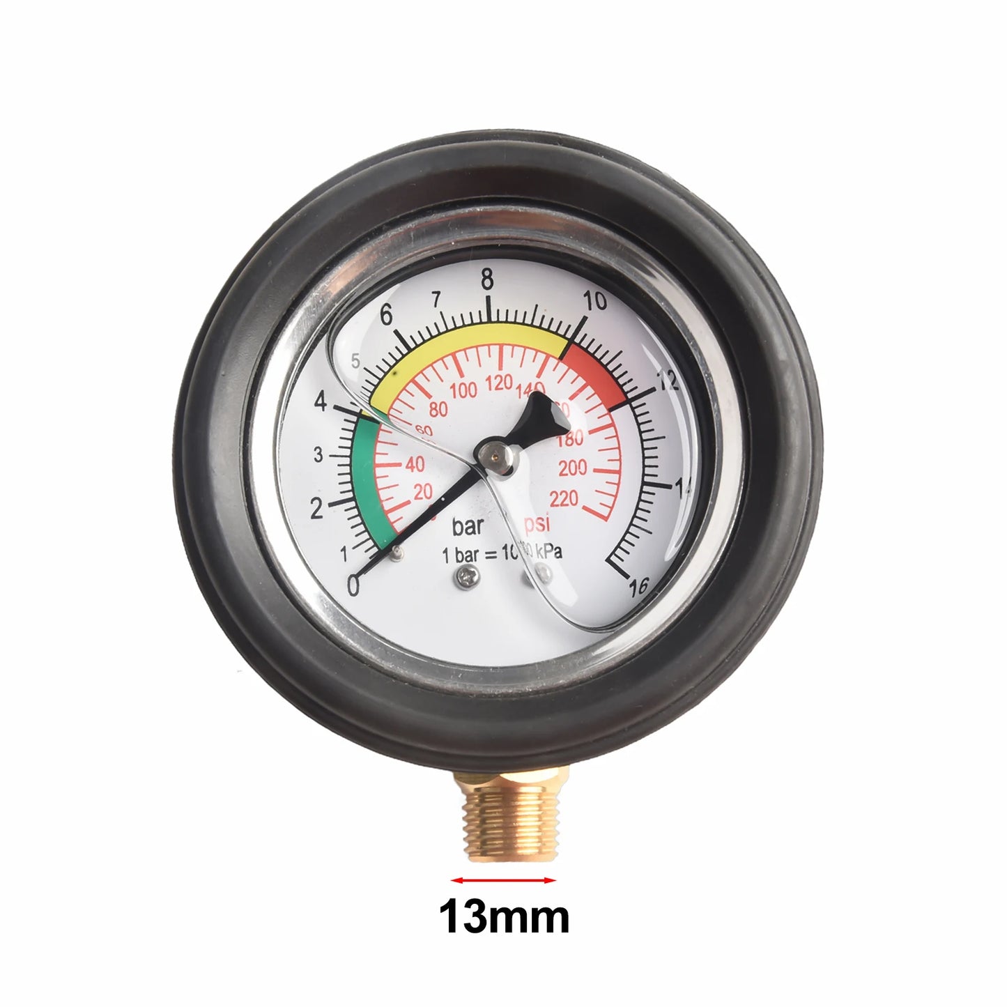 0–220psi Car Tire Air Pressure Gauge for Inflator Pump, Tire Repair Tool with 11mm & 13mm Thread Diameter