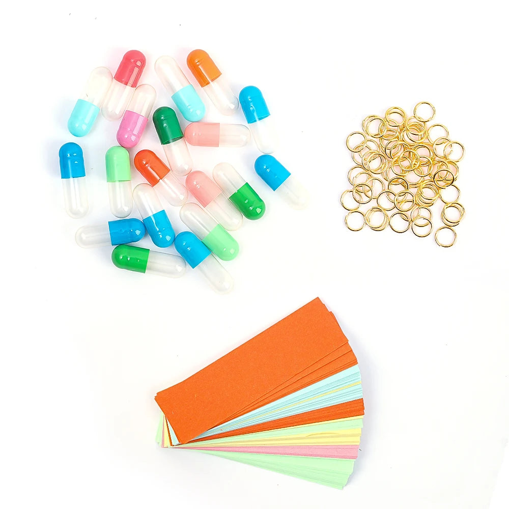 Message Capsules Love Pill with Roll Paper Blank Notes Wish Bottle Capsule Emoticon Smile Pills Wedding Party Valentine's Gift
