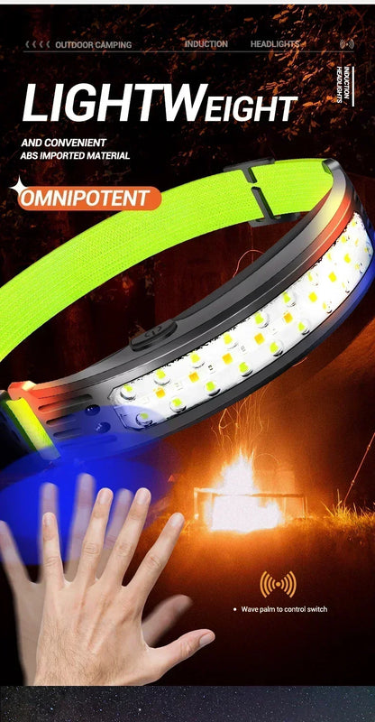 COB Owl Mini Headlamp Type-C Charge Headlight Portable Hunting Strong Magnet LED Flashlight Camping HeadLamp with Hanging Hook