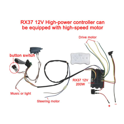 Electric Vehicle Wire Switch Kit Key button Switch JR 12V JR 6V Kids Ride On RX37 RX37 2 Weelye DIY Durability