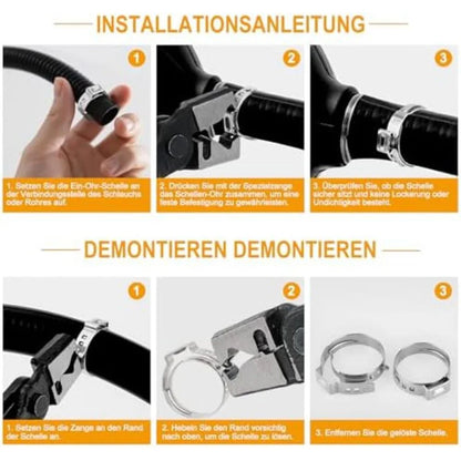 160 Pcs Single-Ear Hose Clamps Stainless Steel 304 For Hose Clamp Pliers Variety Pack 5.3-33.1 Mm Inner Diameter For Automotive