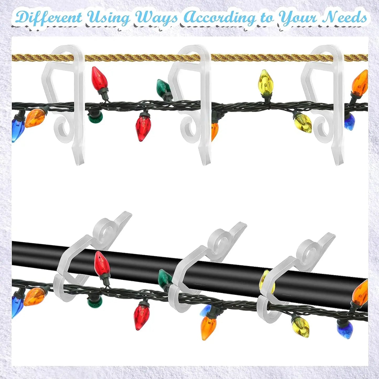 20-100pcs Plastic S-shaped Hook Gutter Heavy Duty Clip Hanging Hook For Xmas Wedding Outdoor Securing Lights String Light Hook