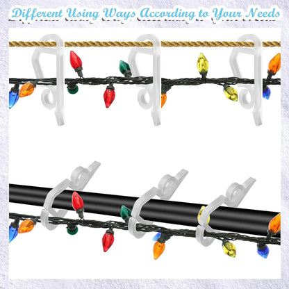 20-100pcs Plastic S-shaped Hook Gutter Heavy Duty Clip Hanging Hook For Xmas Wedding Outdoor Securing Lights String Light Hook