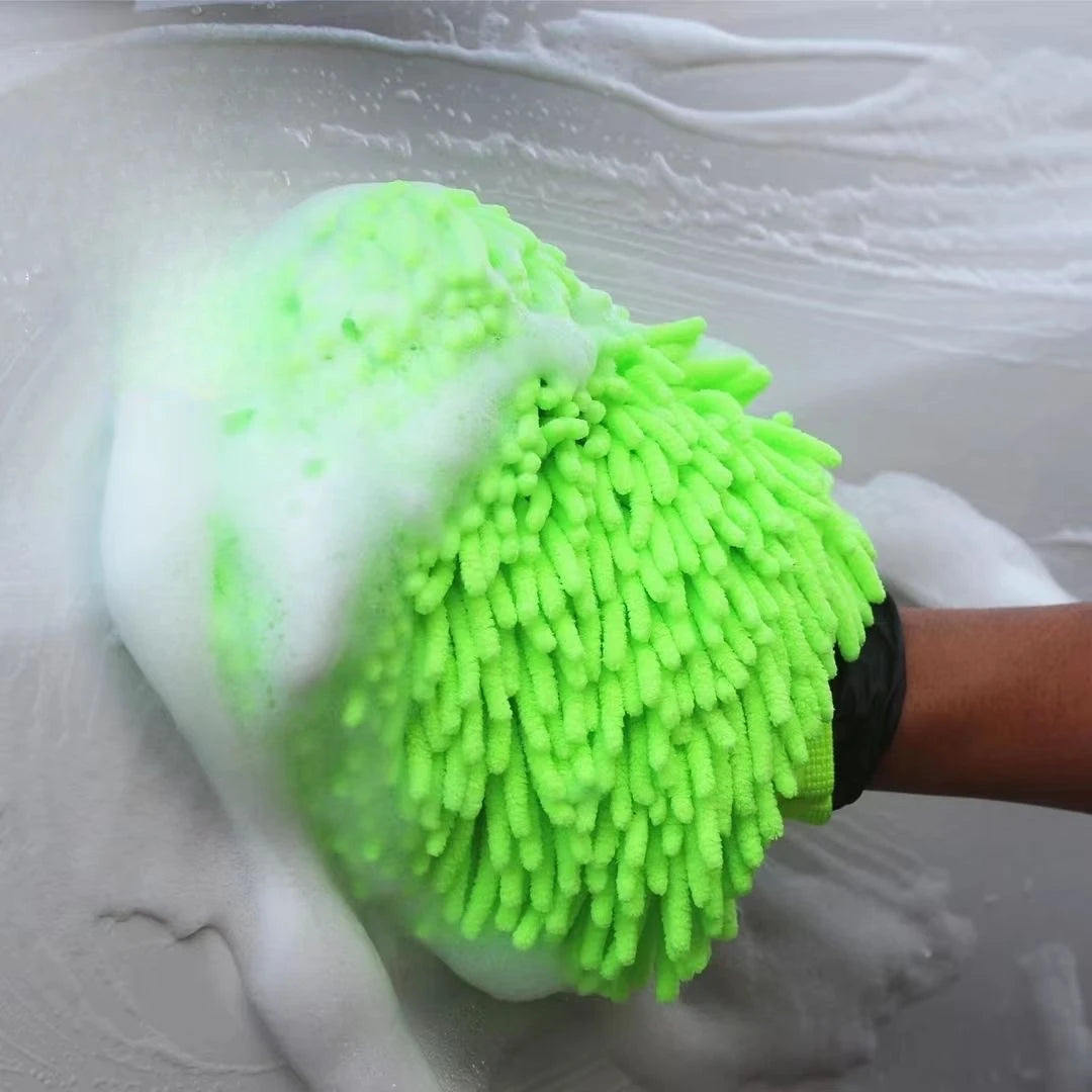 Microfiber Chenille Cleaning Gloves Double-Sided Car Washing Gloves