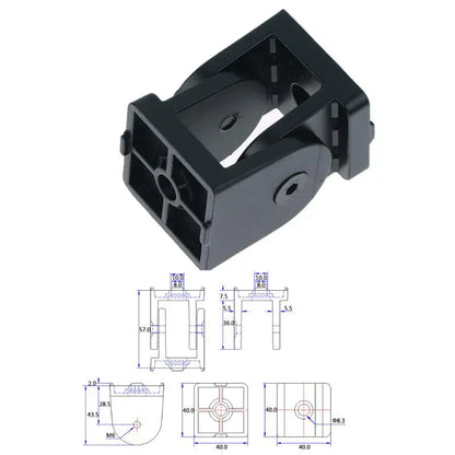 Zinc Alloy Hinge Industrial Aluminum Angle Connector for 20/30/40 Profiles