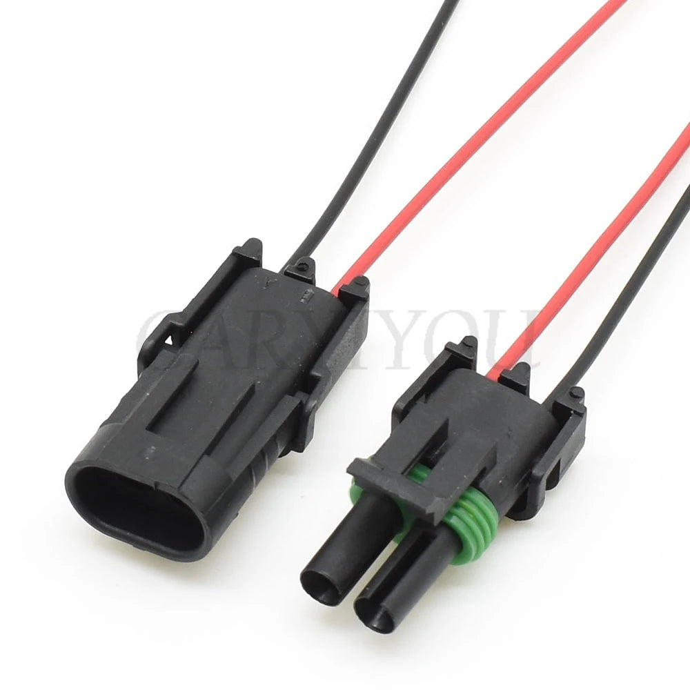 2 Pin 2.5mm Waterproof Motorcycle Electrical Connector Male Female Injector Socket Compatible with 12010973 12015792