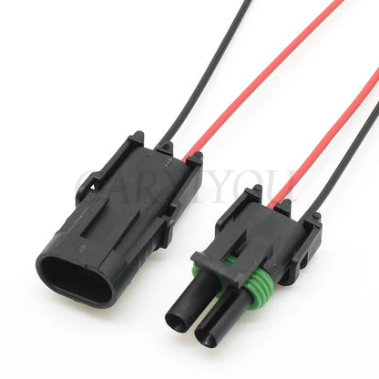 2 Pin 2.5mm Waterproof Motorcycle Electrical Connector Male Female Injector Socket Compatible with 12010973 12015792