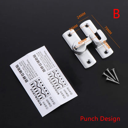 New Punch-free Hasp Latch Door Lock Black Cabinet Locks Kids Safety Lock  Sliding Door Anti-pried Hook Lock Hardware