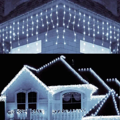 2026 Christmas Decorations Winter LED Icicle Curtain Light Festoon Garlands 0.3/0.4/0.5M Street Droop for New Year