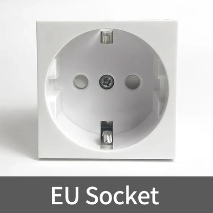 Fireproof 13A Wall Outlet 8mm Stainless Steel UK EU US FR Universal Power Socket Single Double Gang DIY