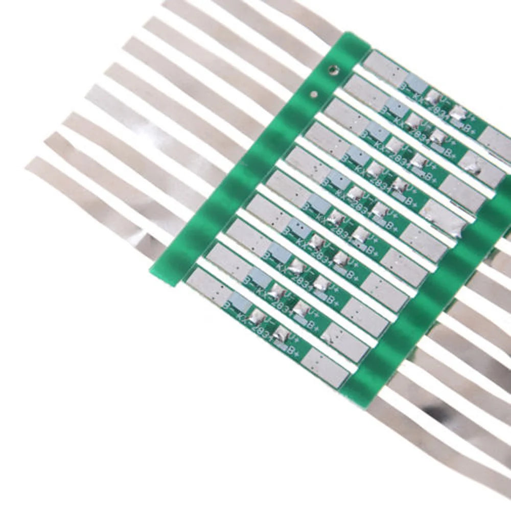 3A Protection Board Kit for 3.7V 18650 Li-ion Battery with Solder Tabs JB 28×3mm, Over-Discharge Protection 4.275±0.025V
