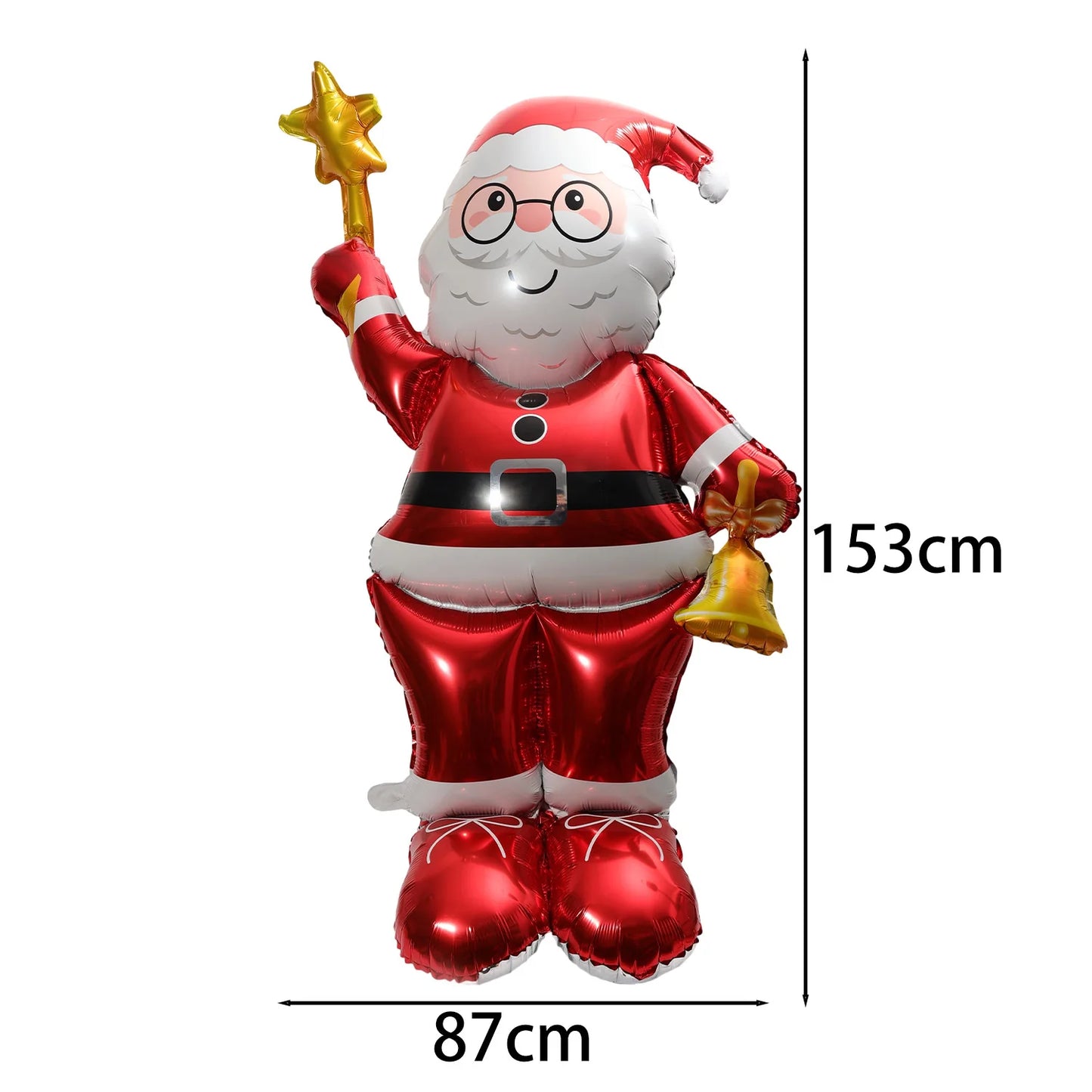 Christmas Foil Balloon, Giant Santa Claus and Gingerbread Man Decor, Aluminum Foil Balloon for Xmas Party, Air Globos Supplies