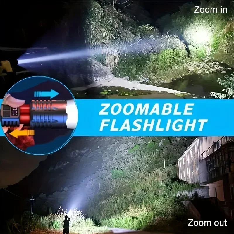 19000000LM Super Powerful Flashlight Rechargeable LED Torch COB Lantern