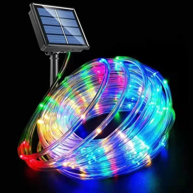 2026 Christmas Decoration Solar LED Outdoor Light String, Garden Terrace Wedding Party Tree Rope Fairy Tube