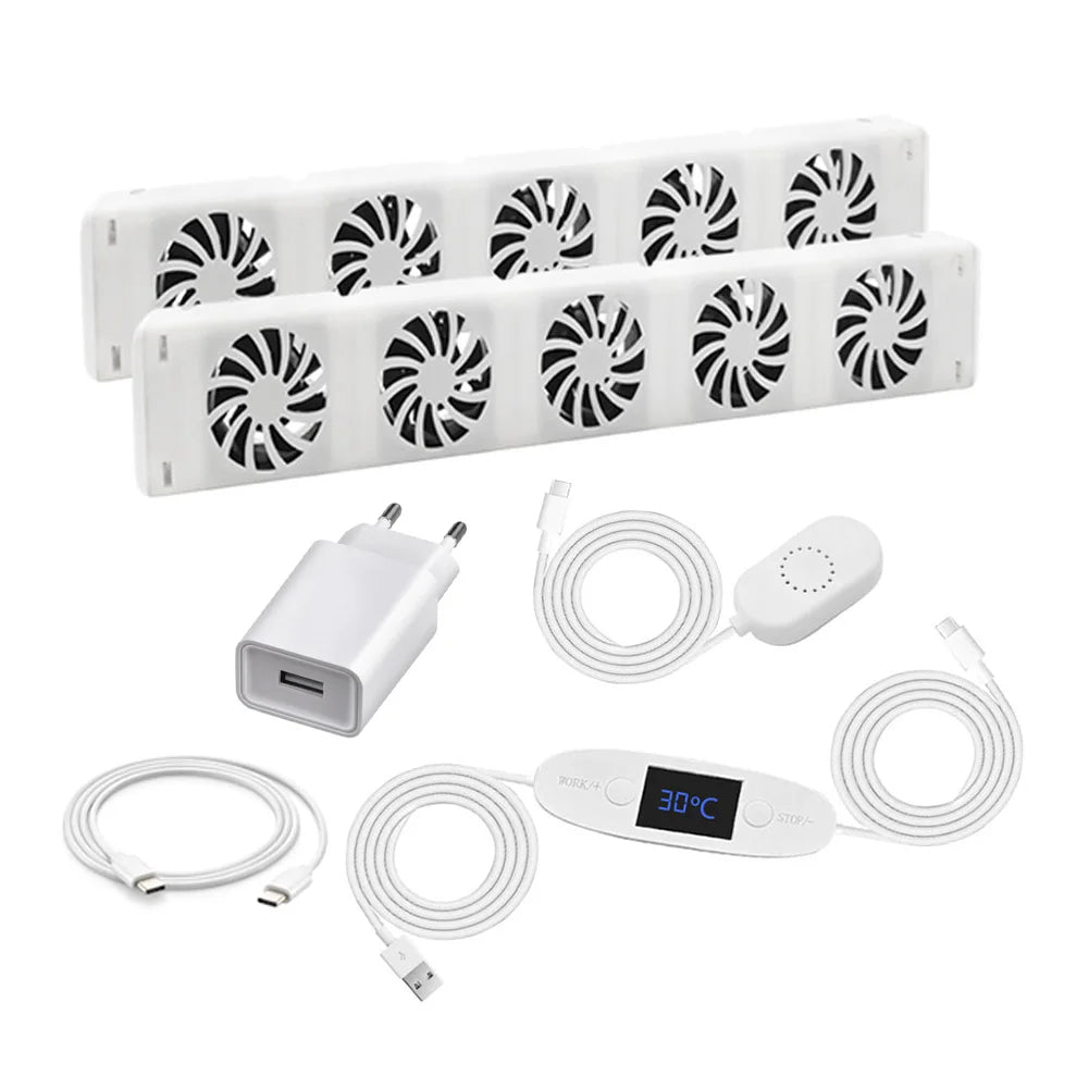 Upgrade 5.0 Duo-Set Radiator Fan Smart Radiator Booster Extension Set Ventilator Fan European Standard 5V Household Radiator