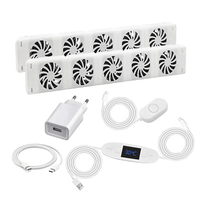 Upgrade 5.0 Duo-Set Radiator Fan Smart Radiator Booster Extension Set Ventilator Fan European Standard 5V Household Radiator