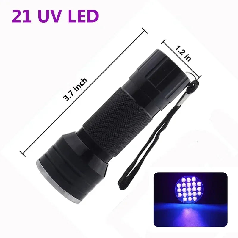 Mini 9-51 LED Portable UV Pocket Flashlight Black Light Detector