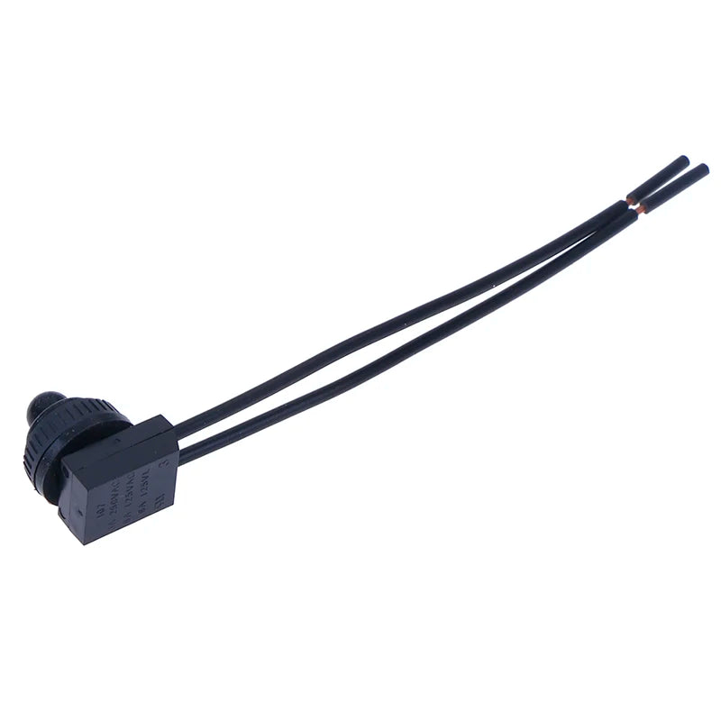 220V Waterproof Push Button On Off Switch With 4 Inch Lead Wire Black