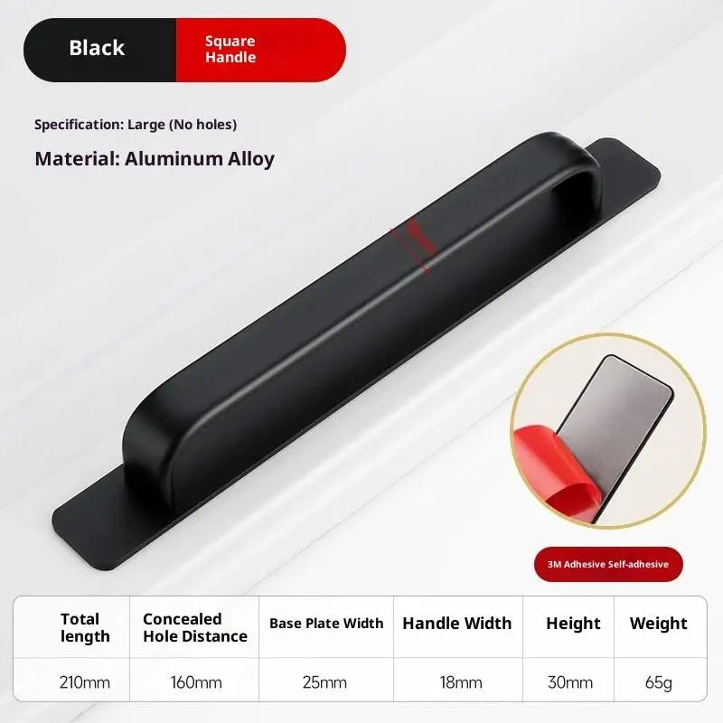 Drill-free Aluminum Handle for Sliding Door Window Drawer Bathroom Push-Pull
