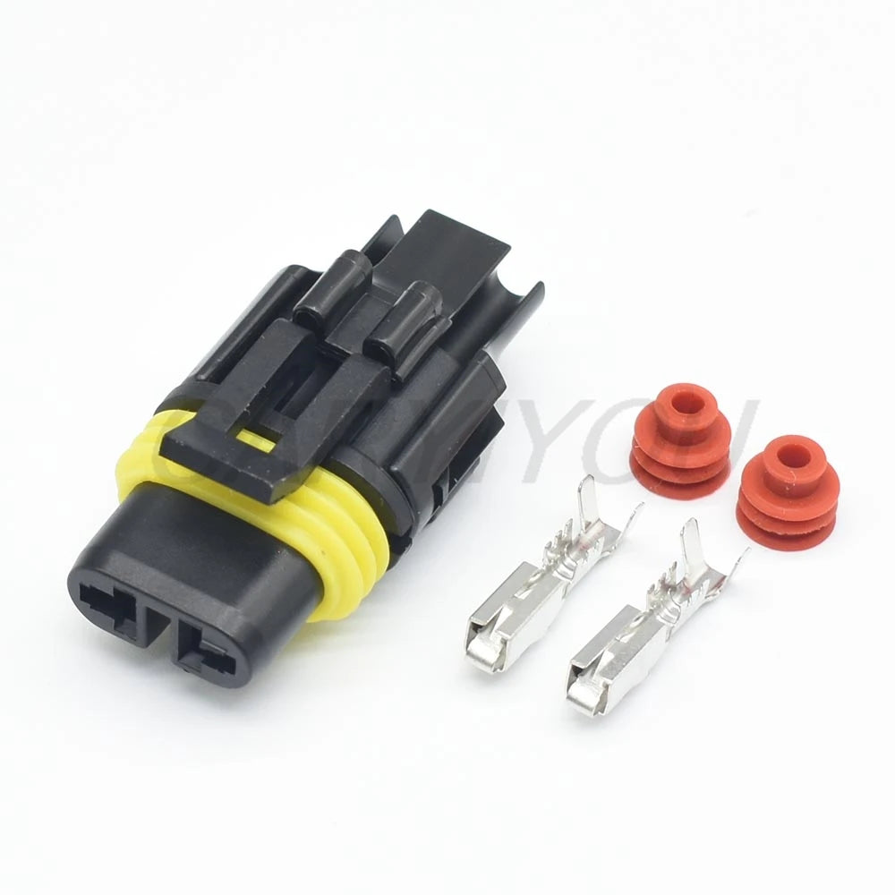 2 Pin Automotive Waterproof Connector for Head Lamp, Fog Light, and Daytime Running Light Plug with Pins Compatible with H27 880 881