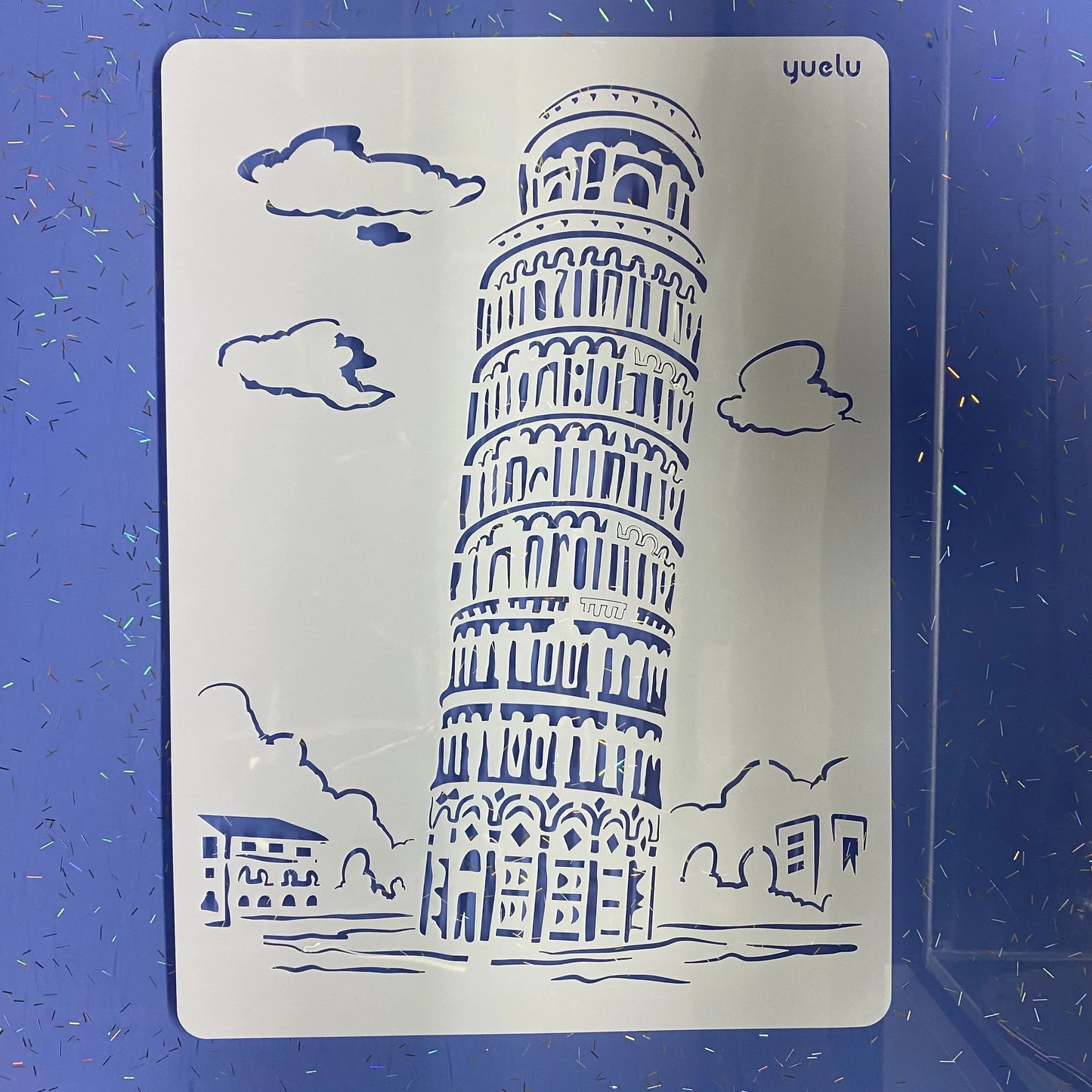 A4 DIY Painting Wall Stencil Airbrush   Drawing Copy Templates London Bridge Big Ben castle Burj Al Arab Five Towers White House