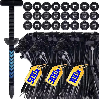 500/10set Universal Nylon Cable Tie Buckle Auto Fastener Screw Replacement Clip Car Fender Trunk Engine Guard Panel Wire Clips