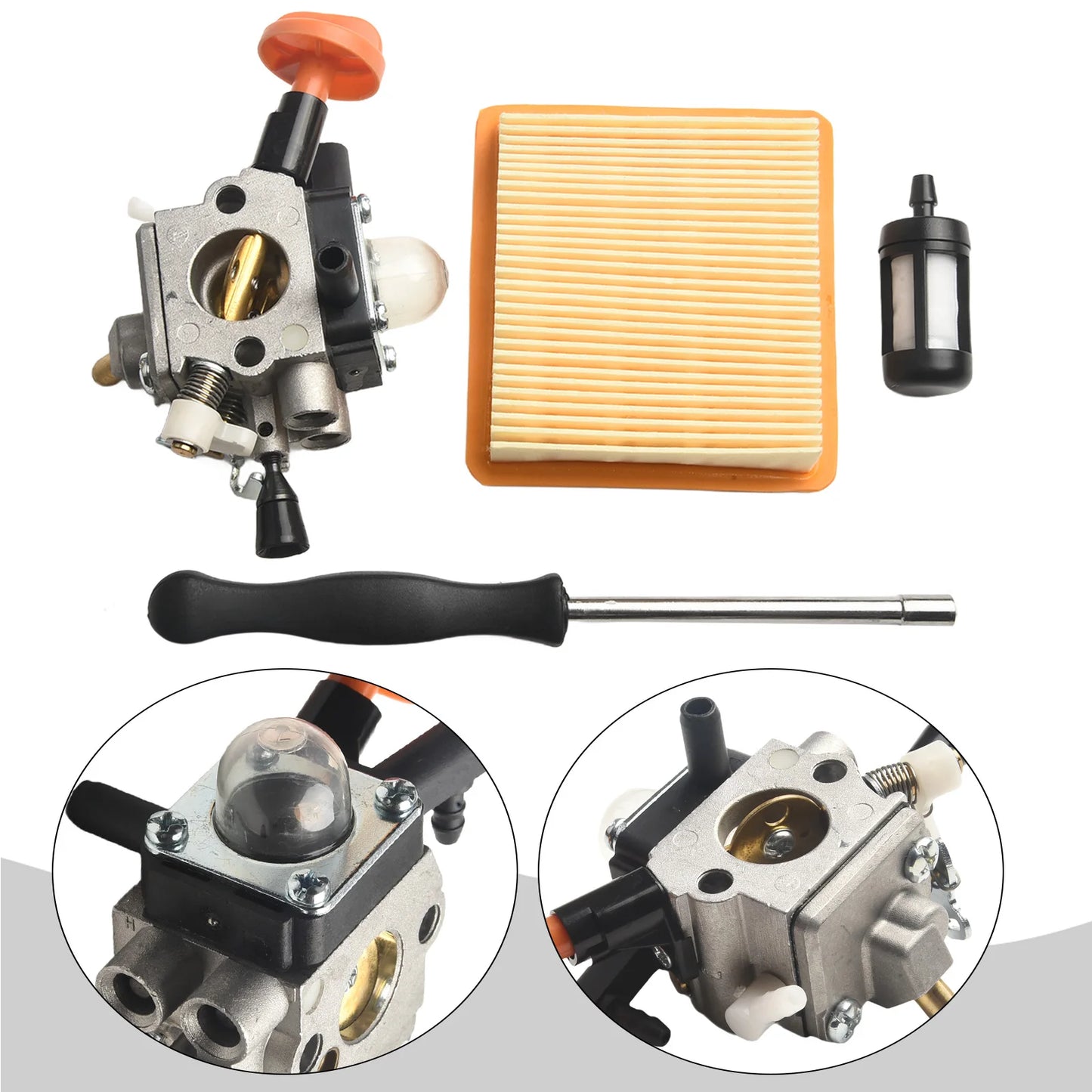 For Garden Tools For Outdoor Equipment Carburettor Kit FS89 HT103 Carburetor As Shown OEM Replacement Metal And Plastic Material