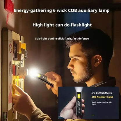 Portable EDC COB LED Flashlight with Magnetic Rechargeable Work Light