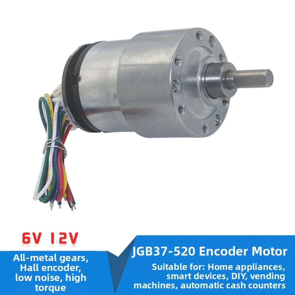 JGB37-520 DC Reduction Motor Comes With Coding High-Torque  DC Gear Motor 6V12V24V Adjustable Speed Direction