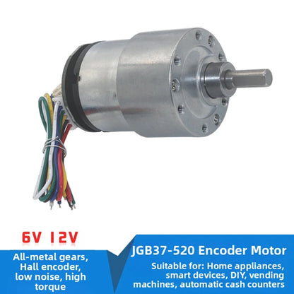 JGB37-520 DC Reduction Motor Comes With Coding High-Torque  DC Gear Motor 6V12V24V Adjustable Speed Direction