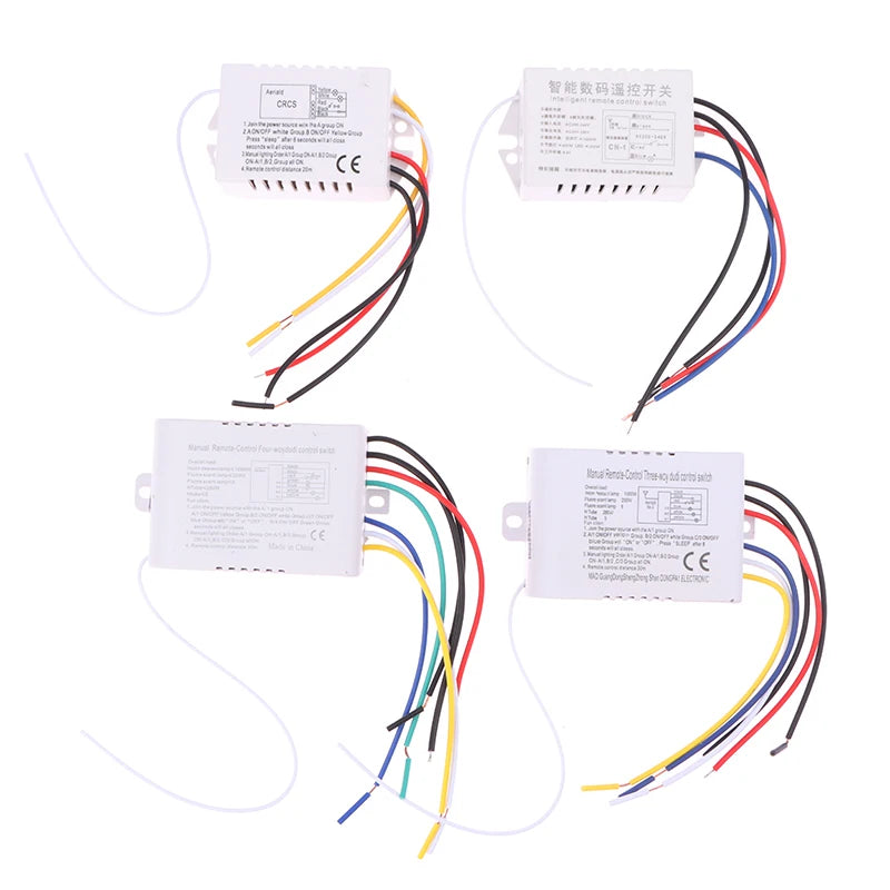 220V RF433 1/2/3/4 Ways Digital Remote Control Light Switch Wireless ON OFF Switch For Light Bulb Chandelier
