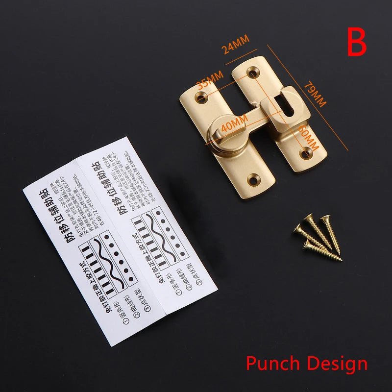 New Punch-free Hasp Latch Door Lock Black Cabinet Locks Kids Safety Lock  Sliding Door Anti-pried Hook Lock Hardware