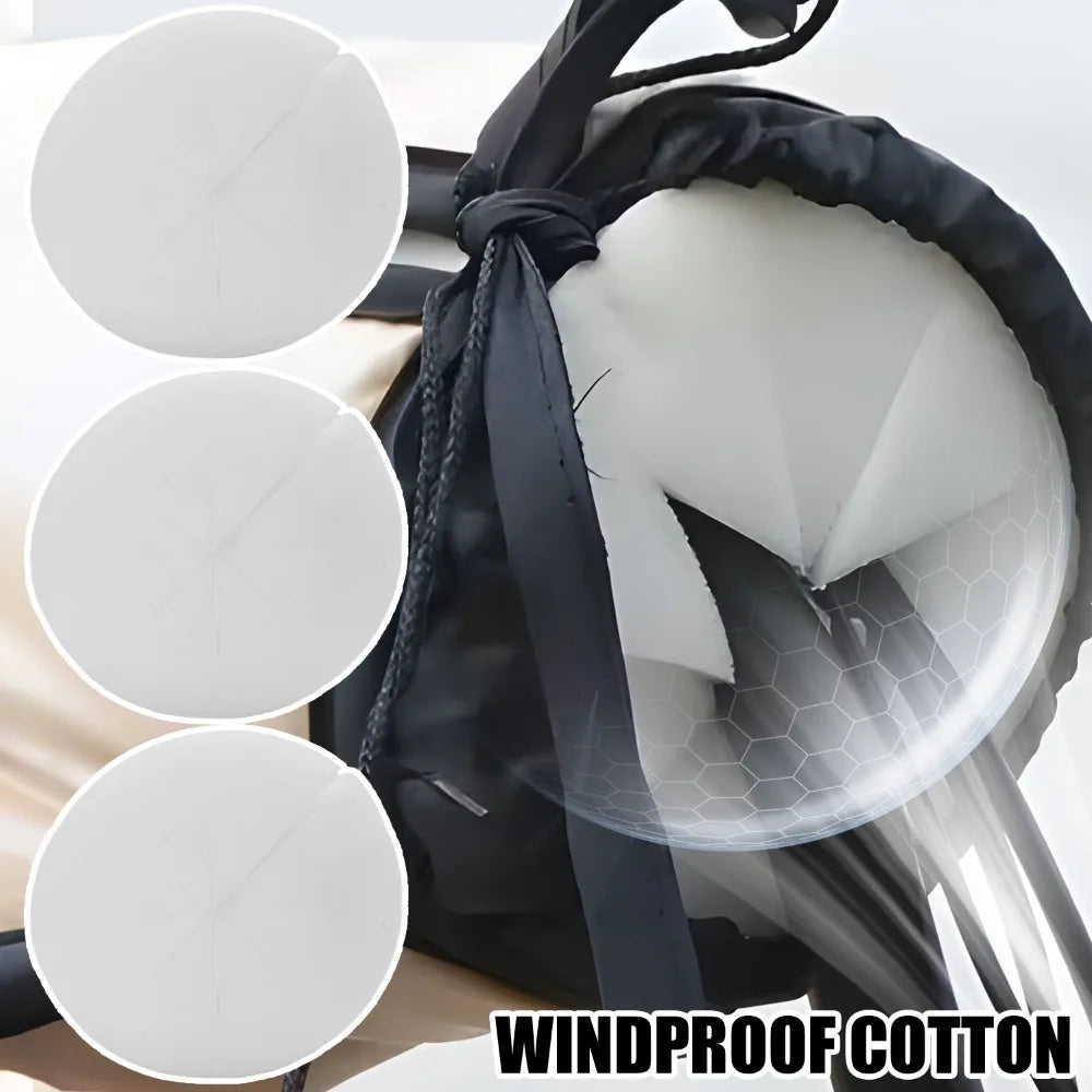 Wave Shaped Windproof Cotton Grip Winter Riding Thickened Fluffy Cotton Core Windproof Electric Motorcycle Handlebar Warm Pad
