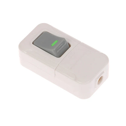 Inline On/Off Push Button Switch for Table Lamp — White Cord Switch, 1/2/3pcs