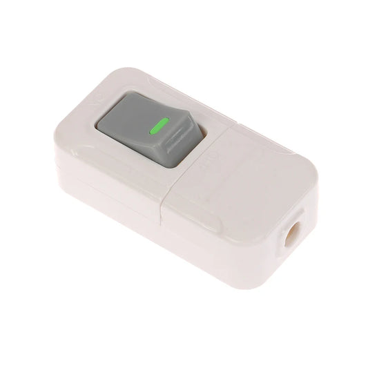 Inline On/Off Push Button Switch for Table Lamp — White Cord Switch, 1/2/3pcs