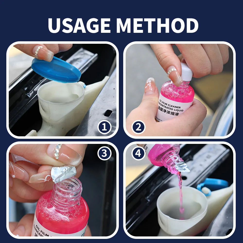 Automotive Windshield Concentrated Cleaner Car Glass Oil Film Remover 50ml